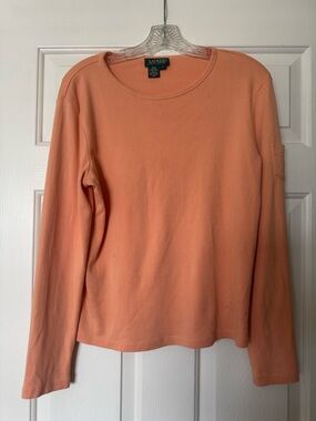 Ralph Lauren Peach Long-Sleeve Crewneck Tee
